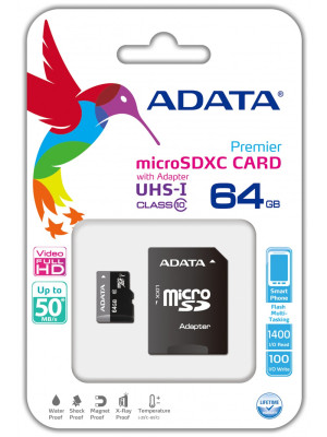 Други Карти памети MicroSD 64 GB ADATA карта памет със адаптер